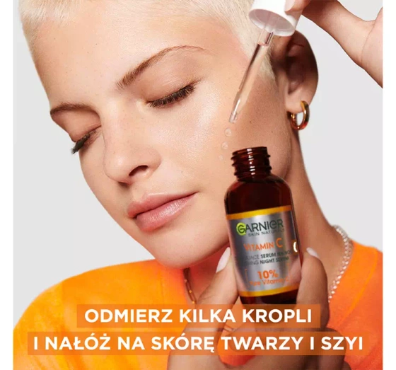 Garnier Vitamin C rozświetlające serum na noc 10% czystej witaminy C 30 ml