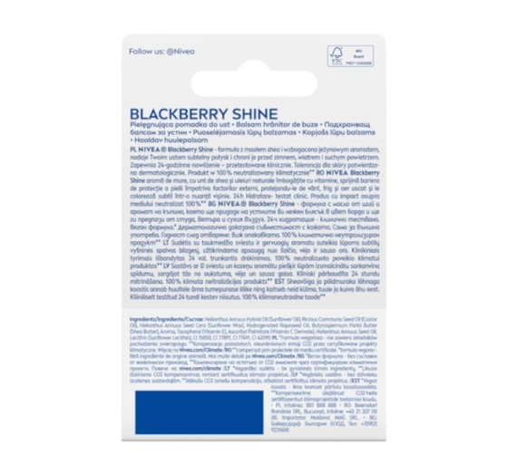 NIVEA pielęgnująca pomadka do ust Blackberry Shine 4,8 g