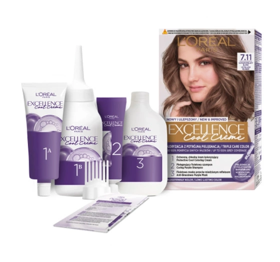 L'Oréal Paris Excellence Cool Creme farba do włosów 7.11 Ultrapopielaty blond