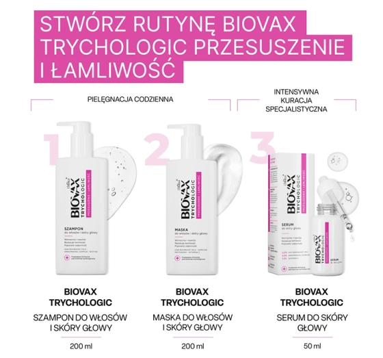Biovax Trychologic Przesuszenie i Łamliwość serum do skóry głowy 50 ml