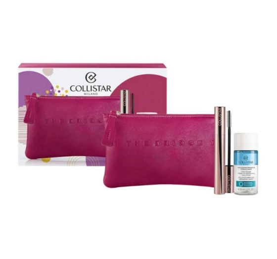 Collistar tusz do rzęs 11 ml płyn do demakijażu 35 ml kosmetyczka The Bridge