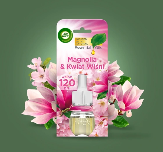 Air Wick elektryczny odświeżacz powietrza wkład Magnolia i Kwiat Wiśni 19 ml