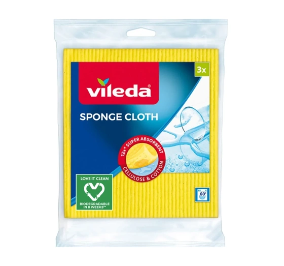 Vileda Sponge Cloth pucerka gąbkowa ściereczka 3 sztuki