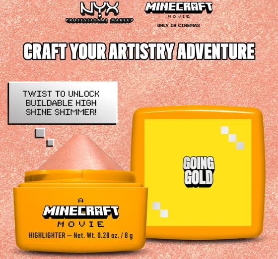 NYX Professional Makeup × A Minecraft Movie kremowy rozświetlacz do twarzy 03 Going Gold 8 g