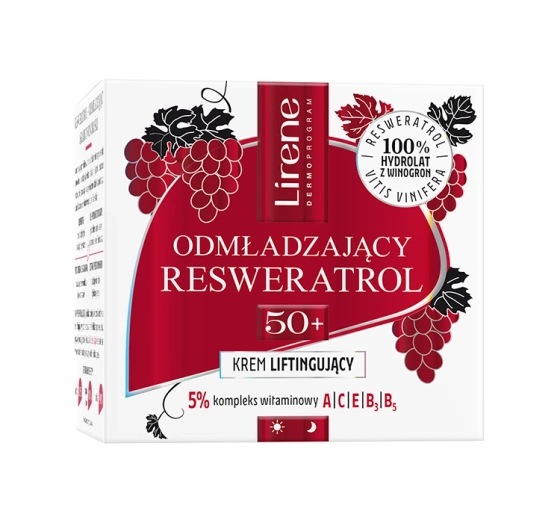 Lirene Odmładzający Resweratrol krem liftingujący na dzień i na noc 50 50 ml