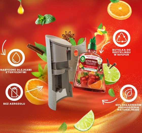 Air Wick 24/7 Active Fresh zestaw automatyczny odświeżacz powietrza wkład Owocowa Sangria