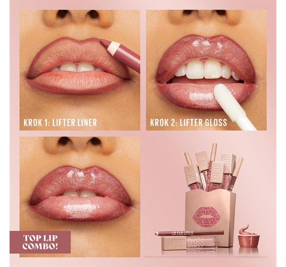 Maybelline x Cincior Lifter Combo zestaw konturówka do ust 09 1,2 g błyszczyk do us Lifter Gloss 09 5,4 ml