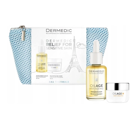 Dermedic Oilage zestaw kosmetyków do twarzy serum 30 ml krem 15 ml kosmetyczka