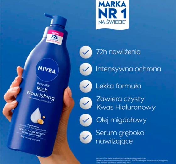NIVEA Odżywcze mleczko do ciała z pompką do skóry bardzo suchej 400 ml