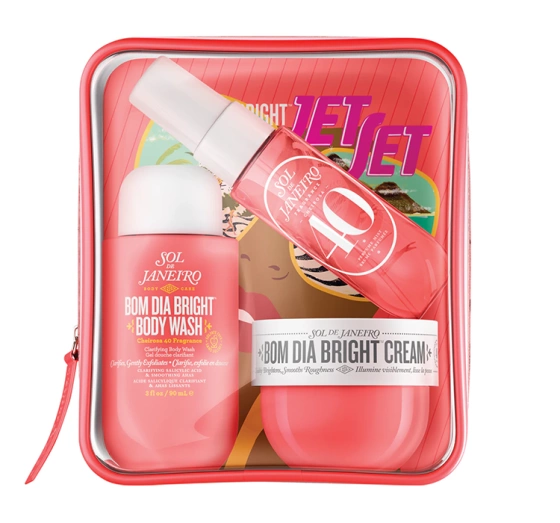 Sol de Janeiro Bom Dia Bright Jet Set żel pod prysznic 90ml krem do ciała 50ml spray 30ml
