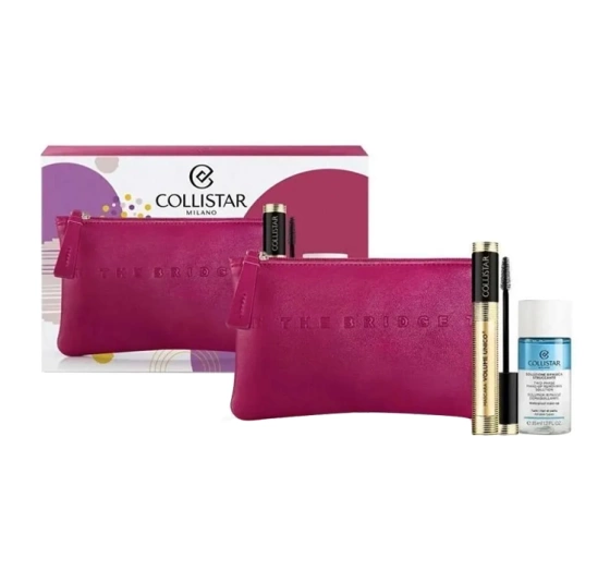 Collistar tusz do rzęs 13 ml płyn do demakijażu 35 ml kosmetyczka The Bridge