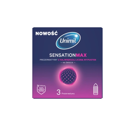 Unimil Sensation Max prezerwatywy z wypustkami 3 sztuki