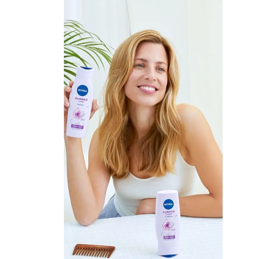 NIVEA Hairmilk Shine odżywka do włosów dla naturalnego połysku 200 ml