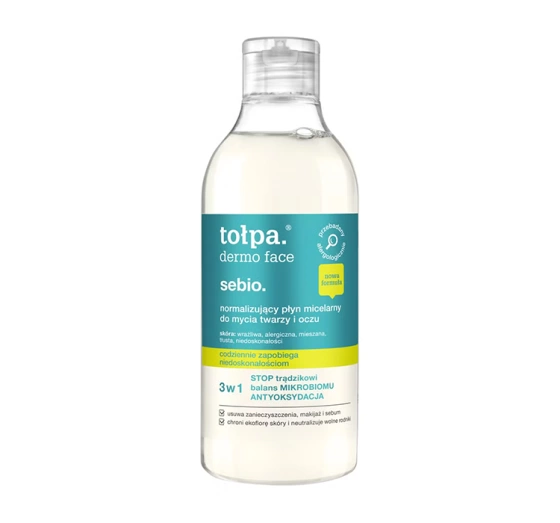 Tołpa Dermo Face Sebio normalizujący płyn micelarny do mycia twarzy i oczu 400 ml