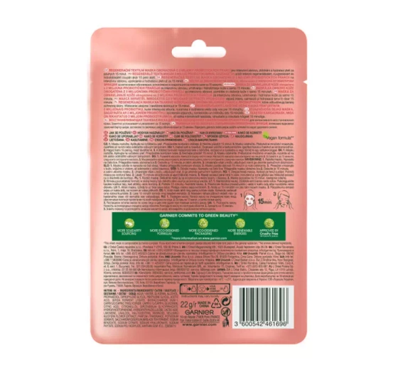 Garnier regenerująca maska do twarzy na tkaninie z probiotykami 22 g