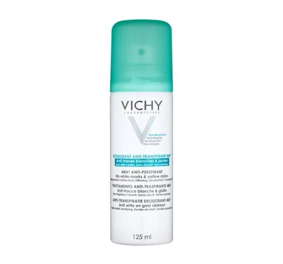 Vichy antyperspirant 48H przeciw białym i żółtym plamom spray 125 ml