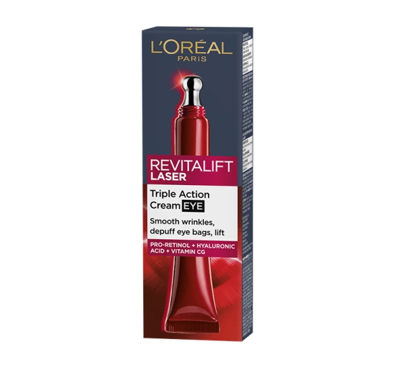L'Oréal Paris Revitalift Laser X3 krem przeciwstarzeniowy o potrójnym działaniu pod oczy 15 ml