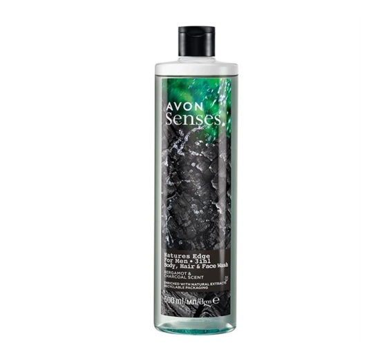 Avon Senses żel do mycia ciała i włosów dla mężczyzn 3w1 Natures Edge 500 ml