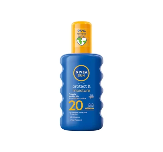 NIVEA SUN Protect&Moisture przeciwsłoneczny balsam ochronny w sprayu SPF20 200 ml