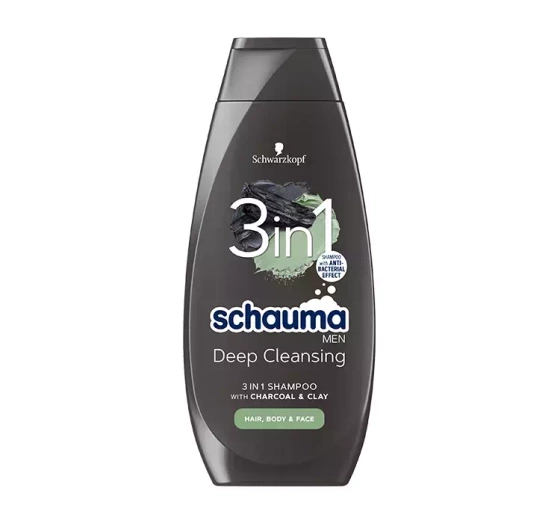 Schauma Men Deep Cleansing szampon do mycia włosów twarzy i ciała 3w1 400ml