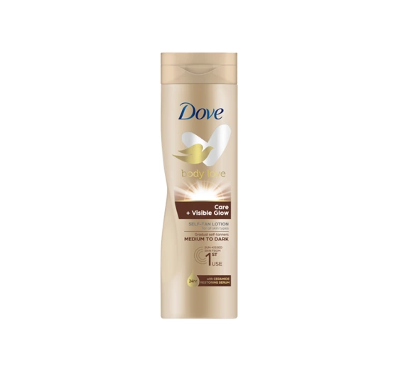 Dove Body Love Care Visible Glow Self-Tan Lotion brązujące mleczko do ciała skóra średnia 250 ml
