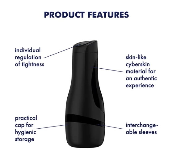 SATISFYER MEN CLASSIC BLACK MASTURBATOR DLA MĘŻCZYZN