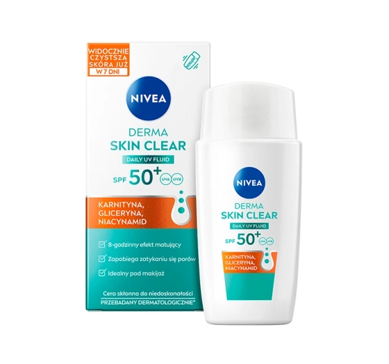 NIVEA Derma Skin Clear lekki fluid przeciwsłoneczny SPF 50 40 ml