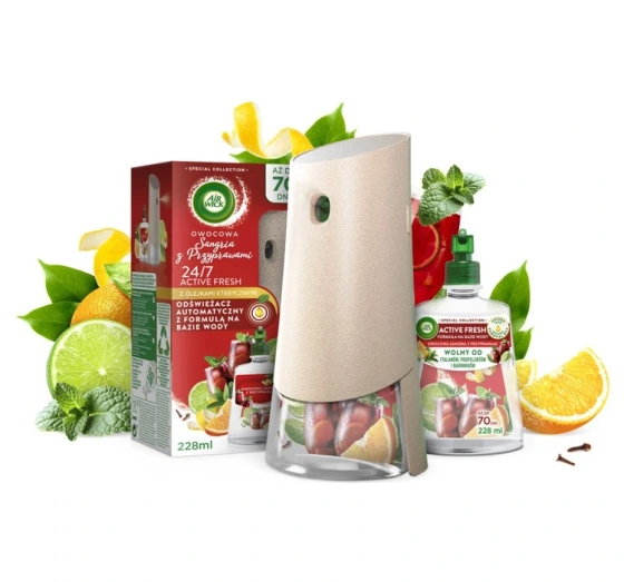 Air Wick 24/7 Active Fresh zestaw automatyczny odświeżacz powietrza wkład Owocowa Sangria