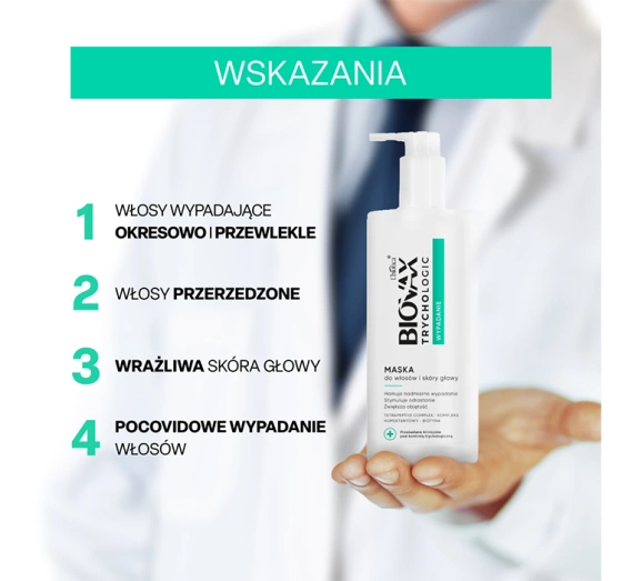 Biovax Trychologic Wypadanie maska do włosów i skóry głowy 200 ml