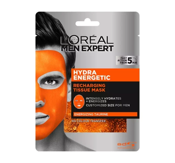 L'Oréal Paris Men Expert Hydra Energetic energetyzująca maska w płachcie 30 g