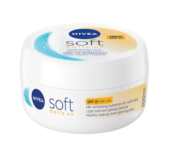 NIVEA Soft Daily UV SPF15 intensywnie nawilżający krem do twarzy 200 ml