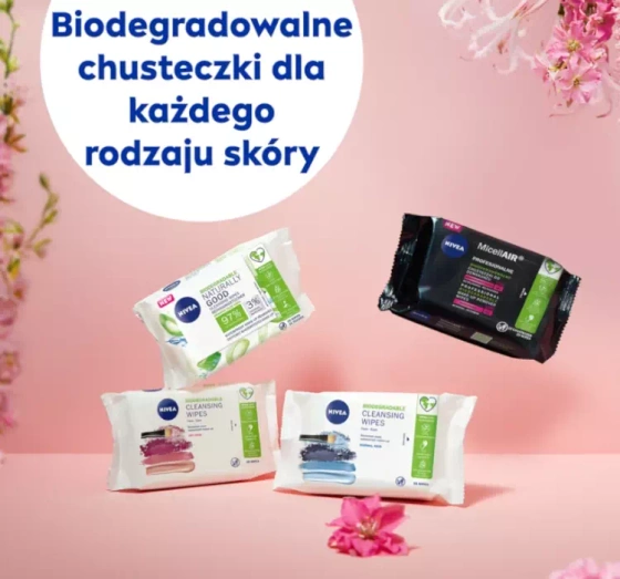 NIVEA biodegradowalne chusteczki do demakijażu cera sucha 25 sztuk