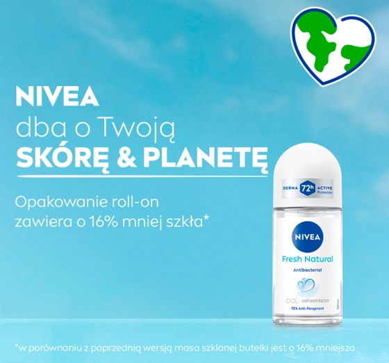 NIVEA Fresh Natural antyperspirant roll-on dla kobiet 50 ml