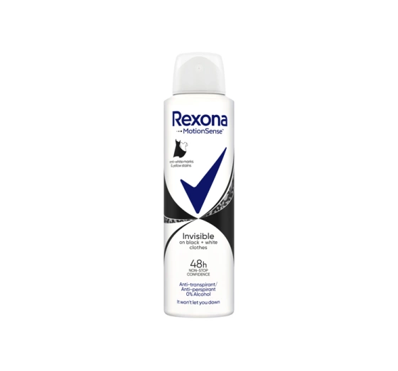 Rexona Invisible on Black White antyperspirant w aerozolu dla kobiet 150 ml