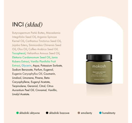Mokosh regenerująco-ujędrniające masło do ciała Kardamon z Wanilią 120ml