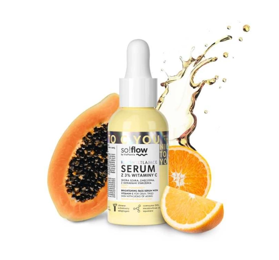 So!Flow rozświetlające serum z witaminą C skóra szara, zmęczona, z oznakami starzenia 30ml