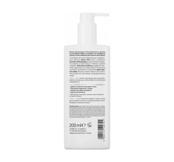 Biovax Trychologic Advanced Detox maska do włosów i skóry głowy 200 ml