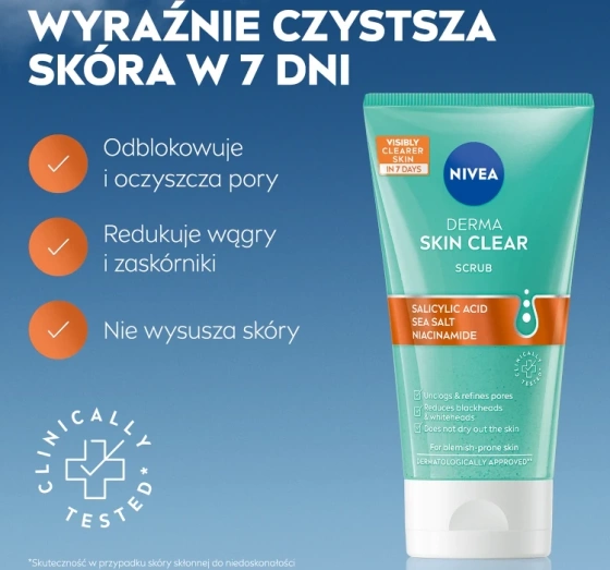 NIVEA Derma Skin Clear peeling przeciw niedoskonałościom 150 ml