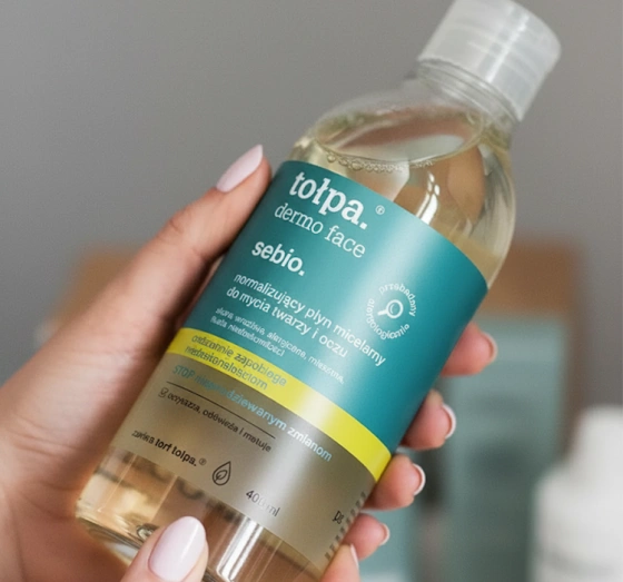 Tołpa Dermo Face Sebio normalizujący płyn micelarny do mycia twarzy i oczu 400 ml