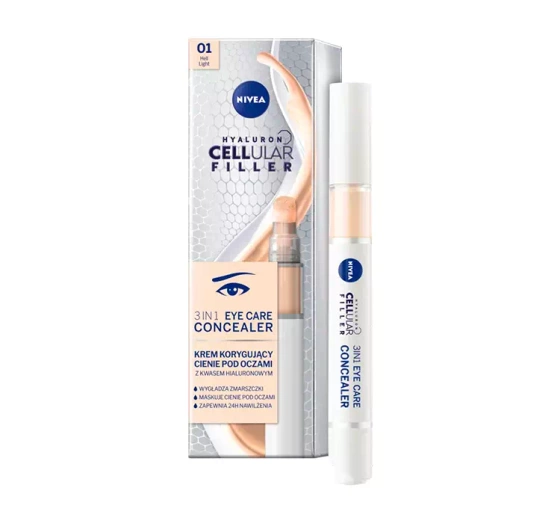 NIVEA Hyaluron Cellular Filler krem pod oczy korygujący cienie 3w1 01 Light 4 ml