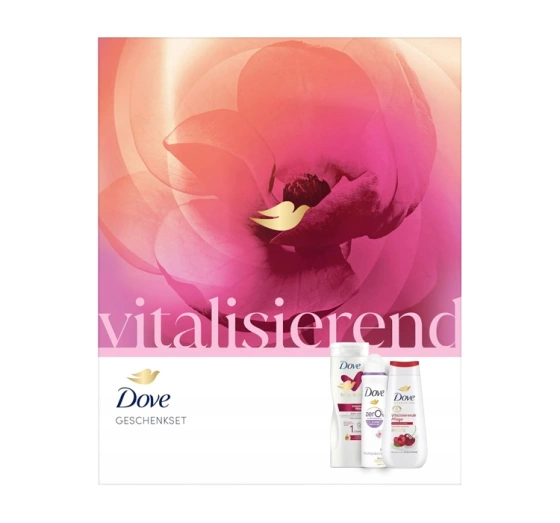 Dove zestaw żel pod prysznic 225 ml balsam do ciała 400 ml dezodorant spray 150 ml