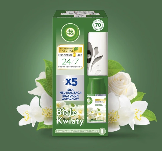 Air Wick Freshmatic zestaw automatyczny odświeżacz powietrza biały wkład Białe Kwiaty