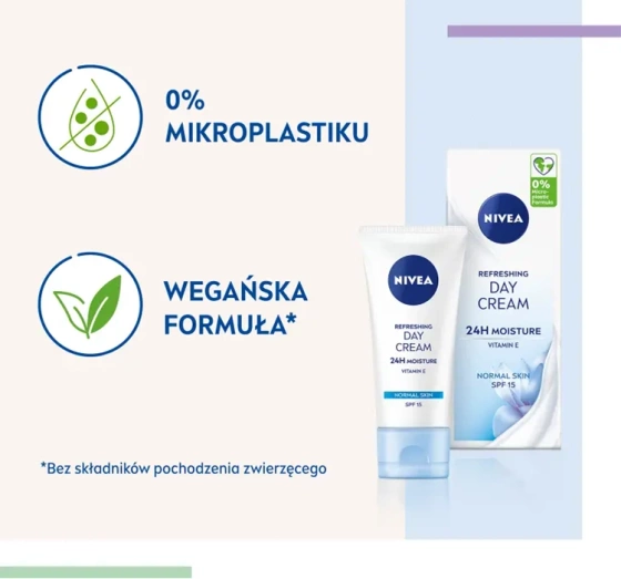 NIVEA 24h Nawilżenia odświeżający krem do twarzy na dzień SPF15 50 ml