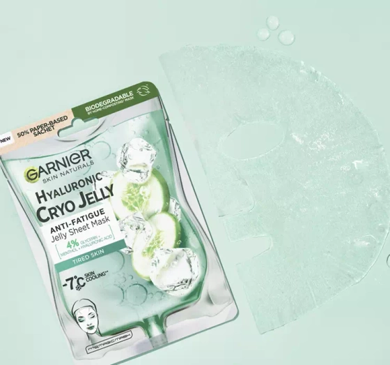 Garnier Hyaluronic Cryo Jelly nawilżająca żelowa maska na tkaninie z efektem chłodzenia 27 g