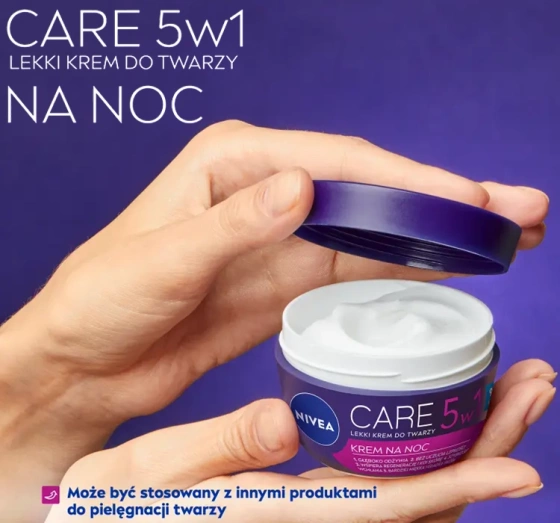 NIVEA Care 5w1 lekki krem do twarzy na noc 100 ml