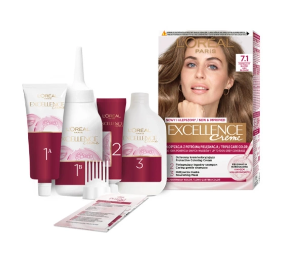 L'Oréal Paris Excellence Créme farba do włosów 7.1 Popielaty blond