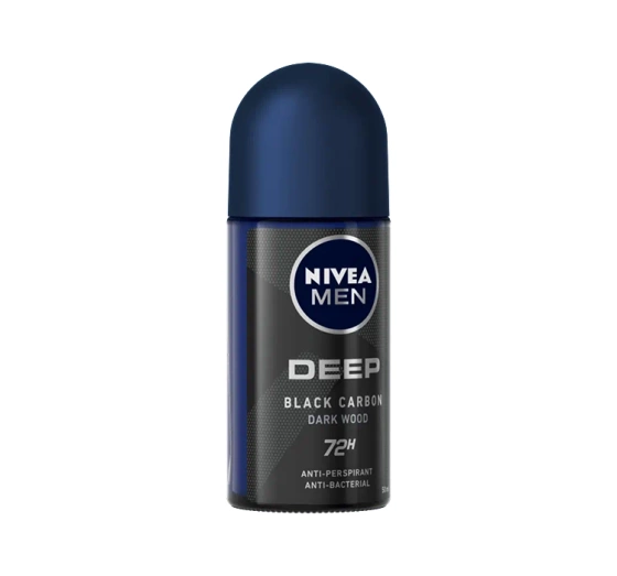 NIVEA MEN Deep 72h antybakteryjny antyperspirant roll-on z węglem 50 ml