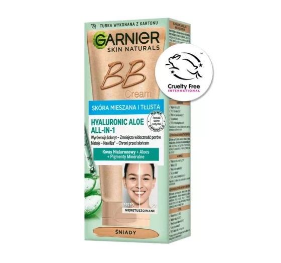 Garnier Hyaluronic Aloe All-in-1 nawilżający krem BB skóra mieszana i tłusta Medium 50 ml
