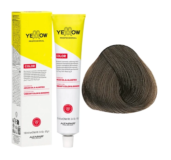 Yellow Professional Color trwała farba do włosów 7.1 Medium Ash Blonde 100ml