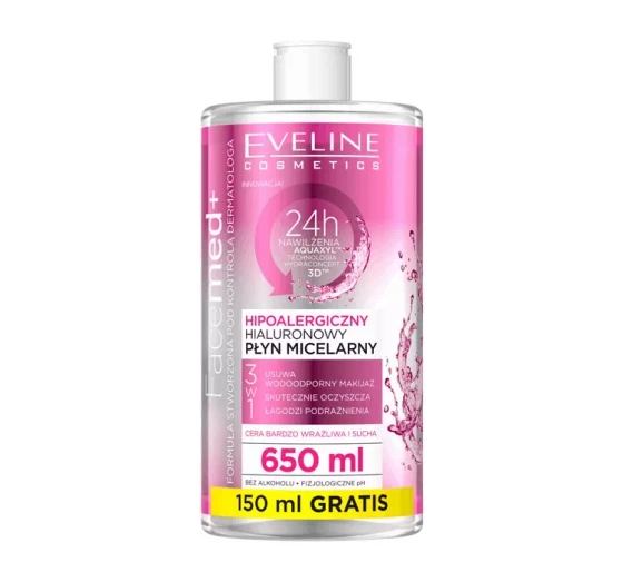 Eveline Cosmetics Facemed hipoalergiczny hialuronowy płyn micelarny 650 ml